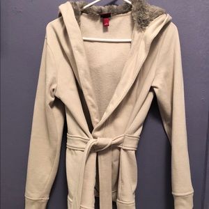 Merona lightweight jacket with faux fur hood